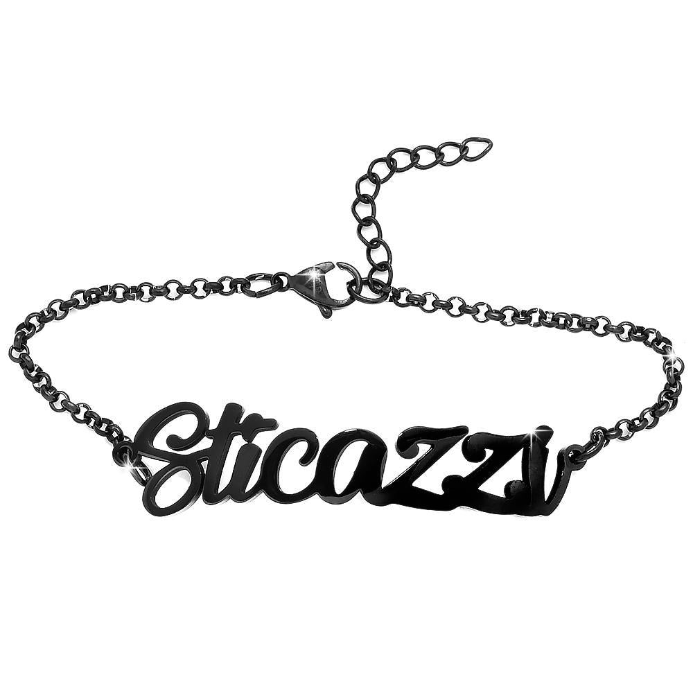 Bracciale emozionale SENTENCE Nero - "Sticazzi" -Beloved_gioielli