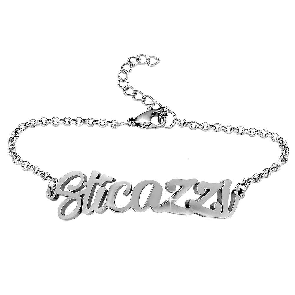 Bracciale emozionale SENTENCE Silver - "Sticazzi" -Beloved_gioielli