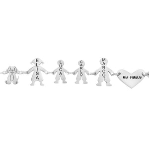 Bracciale Family Genitori + 2 Bimbi anche con animali - con incisione -Beloved_gioielli