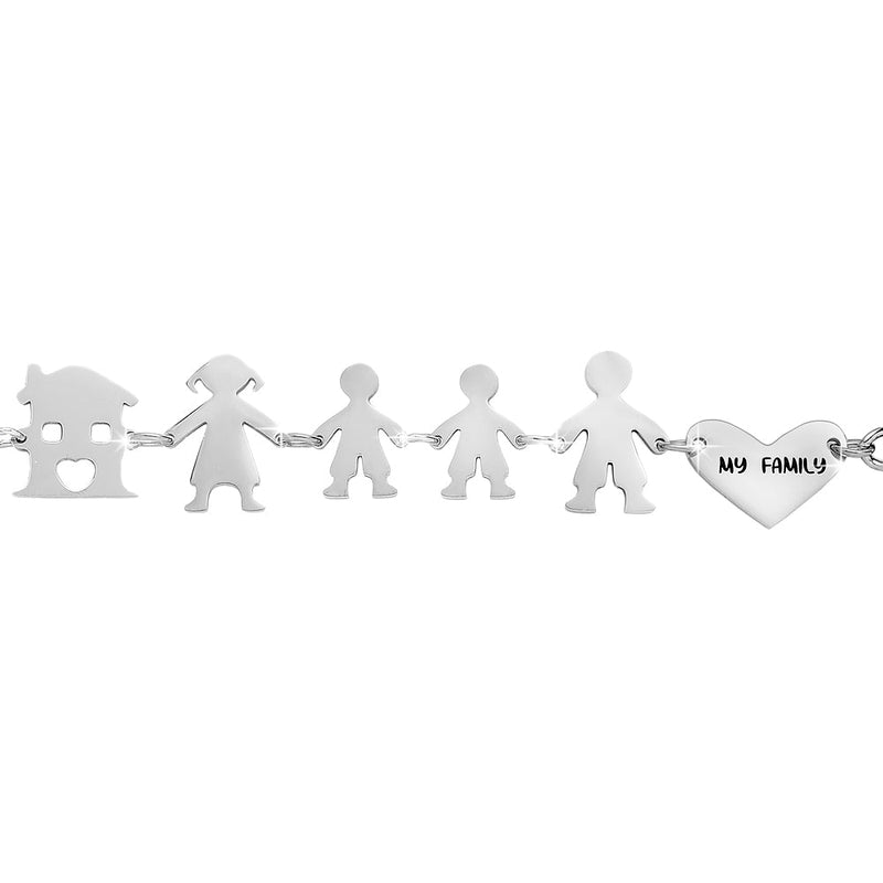 Bracciale Family Genitori + 2 Bimbi anche con animali - con incisione -Beloved_gioielli