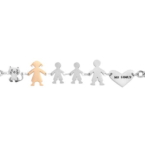 Bracciale Family Genitori + 2 Bimbi anche con animali - con incisione -Beloved_gioielli