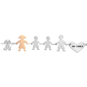 Bracciale Family Genitori + 2 Bimbi anche con animali - con incisione -Beloved_gioielli