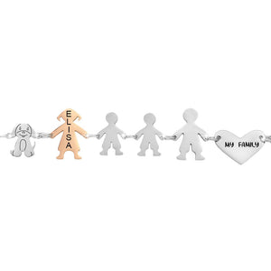 Bracciale Family Genitori + 2 Bimbi anche con animali - con incisione -Beloved_gioielli