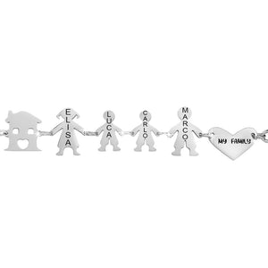 Bracciale Family Genitori + 2 Bimbi anche con animali - con incisione -Beloved_gioielli