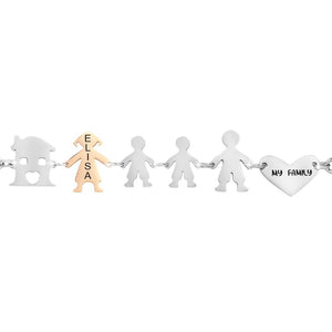 Bracciale Family Genitori + 2 Bimbi anche con animali - con incisione -Beloved_gioielli