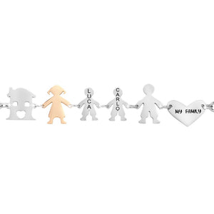 Bracciale Family Genitori + 2 Bimbi anche con animali - con incisione -Beloved_gioielli
