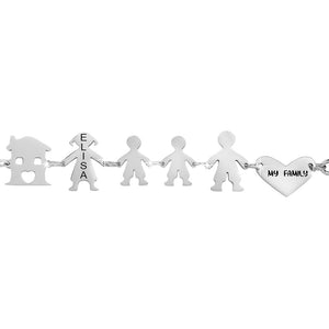 Bracciale Family Genitori + 2 Bimbi anche con animali - con incisione -Beloved_gioielli