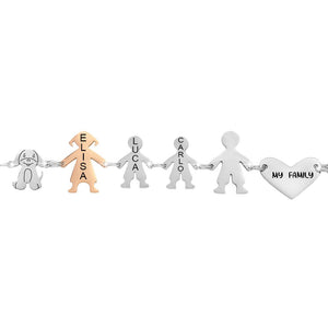 Bracciale Family Genitori + 2 Bimbi anche con animali - con incisione -Beloved_gioielli