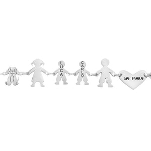 Bracciale Family Genitori + 2 Bimbi anche con animali - con incisione -Beloved_gioielli