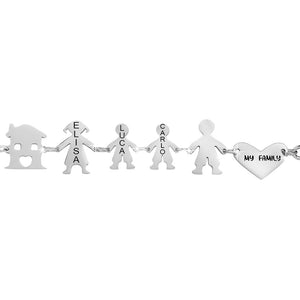 Bracciale Family Genitori + 2 Bimbi anche con animali - con incisione -Beloved_gioielli