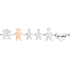 Bracciale Family Genitori + 2 Bimbi anche con animali - con incisione -Beloved_gioielli