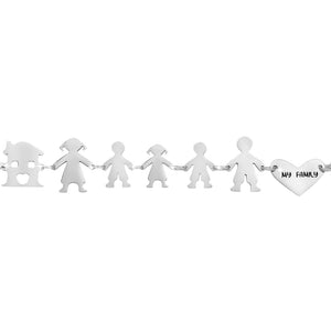 Bracciale Family Genitori + 2 Bimbi + Bimba anche con animali - con incisione -Beloved_gioielli