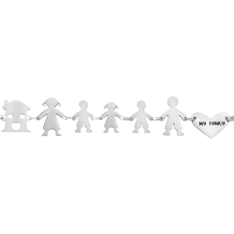 Bracciale Family Genitori + 2 Bimbi + Bimba anche con animali - con incisione -Beloved_gioielli
