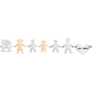 Bracciale Family Genitori + 2 Bimbi + Bimba anche con animali - con incisione -Beloved_gioielli