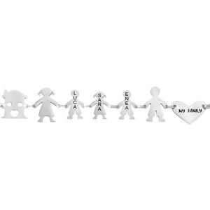 Bracciale Family Genitori + 2 Bimbi + Bimba anche con animali - con incisione -Beloved_gioielli