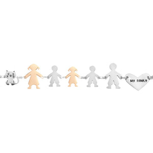 Bracciale Family Genitori + 2 Bimbi + Bimba anche con animali - con incisione -Beloved_gioielli