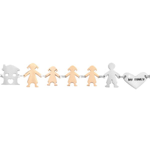 Bracciale Family Genitori + 3 Bimbe anche con animali - con incisione -Beloved_gioielli