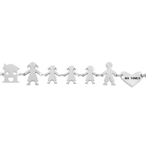 Bracciale Family Genitori + 3 Bimbe anche con animali - con incisione -Beloved_gioielli