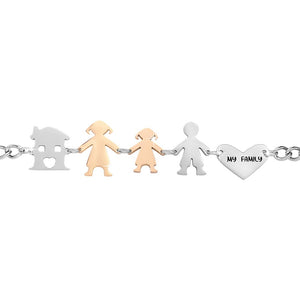 Bracciale Family Genitori + Bimba anche con animali - con incisione -Beloved_gioielli