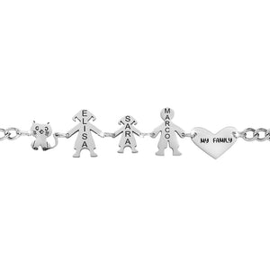 Bracciale Family Genitori + Bimba anche con animali - con incisione -Beloved_gioielli