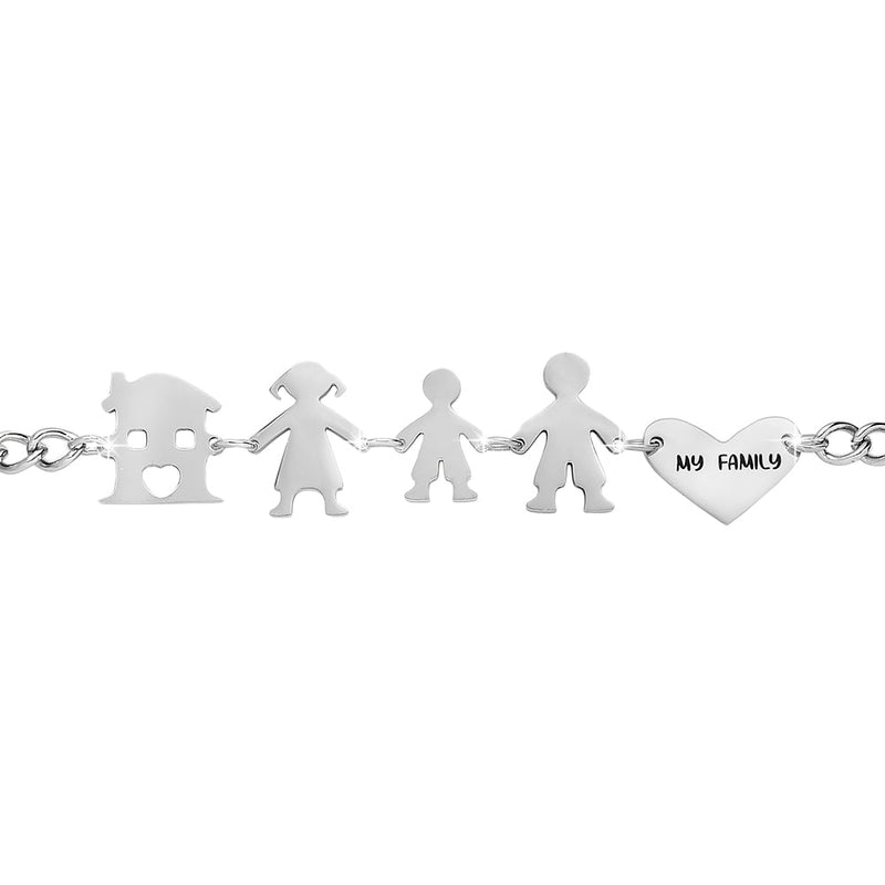 Bracciale Family Genitori + Bimbo anche con animali - con incisione -Beloved_gioielli