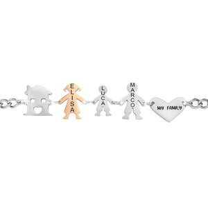 Bracciale Family Genitori + Bimbo anche con animali - con incisione -Beloved_gioielli