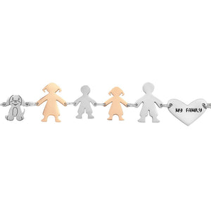 Bracciale Family Genitori + Bimbo + Bimba anche con animali - con incisione -Beloved_gioielli