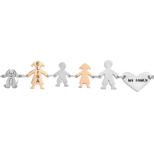 Bracciale Family Genitori + Bimbo + Bimba anche con animali - con incisione -Beloved_gioielli