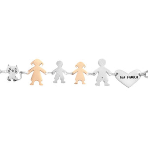 Bracciale Family Genitori + Bimbo + Bimba anche con animali - con incisione -Beloved_gioielli