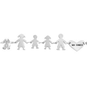 Bracciale Family Genitori + Bimbo + Bimba anche con animali - con incisione -Beloved_gioielli