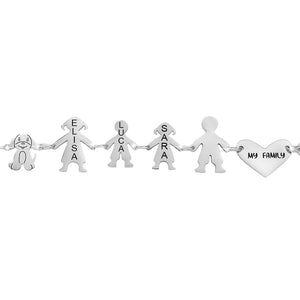 Bracciale Family Genitori + Bimbo + Bimba anche con animali - con incisione -Beloved_gioielli