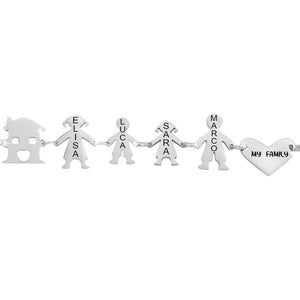 Bracciale Family Genitori + Bimbo + Bimba anche con animali - con incisione -Beloved_gioielli