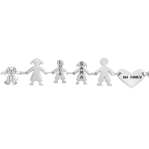 Bracciale Family Genitori + Bimbo + Bimba anche con animali - con incisione -Beloved_gioielli