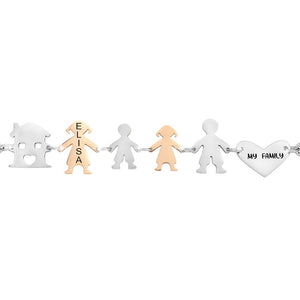 Bracciale Family Genitori + Bimbo + Bimba anche con animali - con incisione -Beloved_gioielli