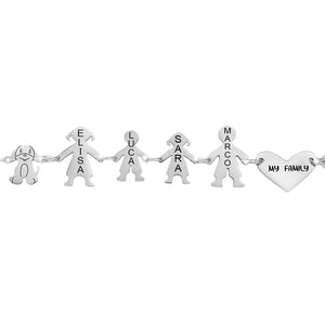 Bracciale Family Genitori + Bimbo + Bimba anche con animali - con incisione -Beloved_gioielli