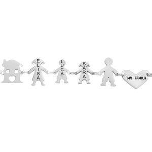 Bracciale Family Genitori + Bimbo + Bimba anche con animali - con incisione -Beloved_gioielli