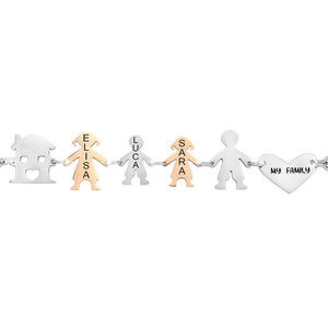 Bracciale Family Genitori + Bimbo + Bimba anche con animali - con incisione -Beloved_gioielli