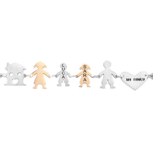 Bracciale Family Genitori + Bimbo + Bimba anche con animali - con incisione -Beloved_gioielli