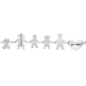 Bracciale Family Genitori + Bimbo + Bimba anche con animali - con incisione -Beloved_gioielli