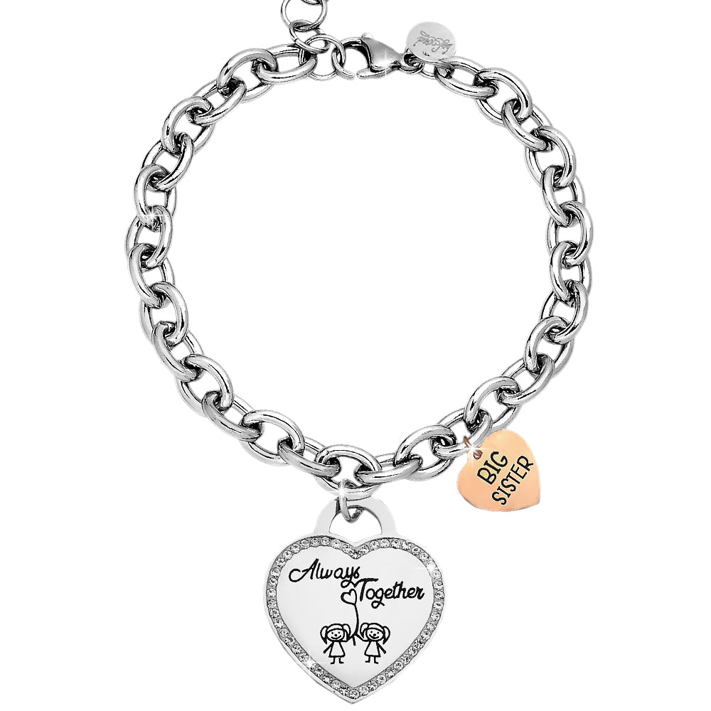 Bracciale groumette con incisione - "Always together - Big sister" -Beloved_gioielli