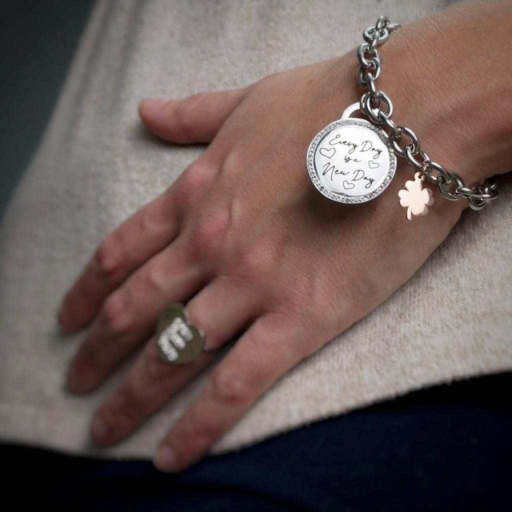 Bracciale groumette con incisione - "Every day is a new day" -Beloved_gioielli