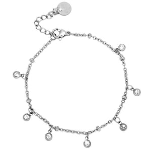 Bracciale in acciaio con castoni small - Silver -Beloved_gioielli