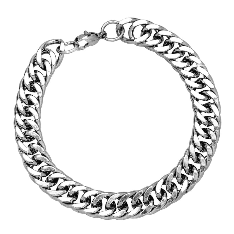 Bracciale in acciaio con catena groumette Silver -Beloved_gioielli