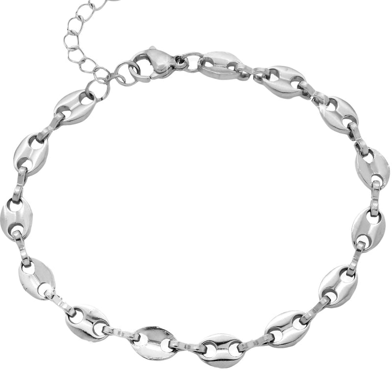 Bracciale in acciaio con catena lavorata colore Silver -Beloved_gioielli