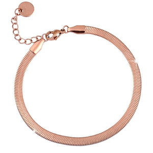 Bracciale in acciaio con catena Piattina Rose gold - Scegli la larghezza all'interno -Beloved_gioielli