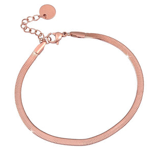 Bracciale in acciaio con catena Piattina Rose gold - Scegli la larghezza all'interno -Beloved_gioielli