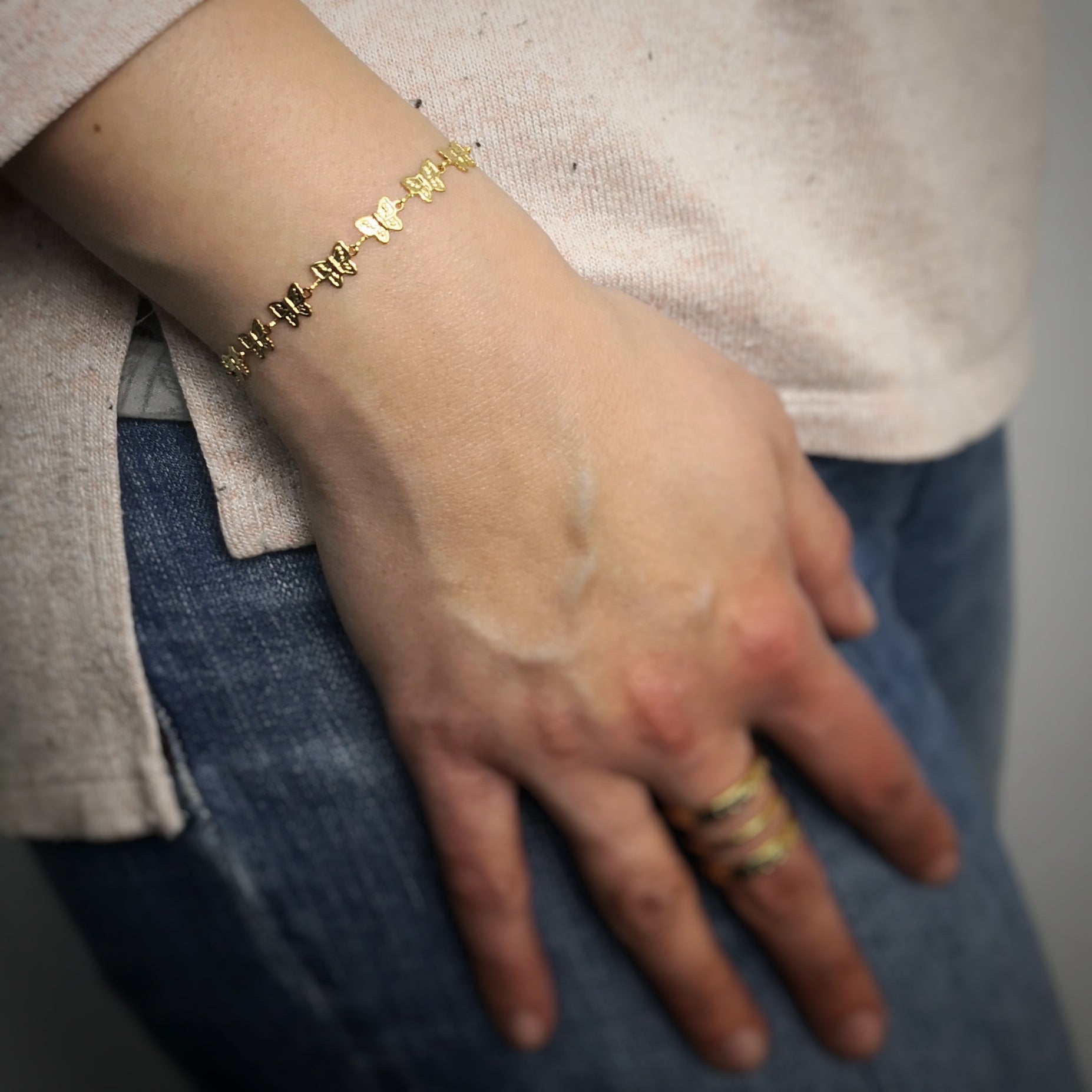 Bracciale in acciaio con charms sfaccettati colore silver - Round Bracciale in acciaio con charms sfaccettati colore silver - Round