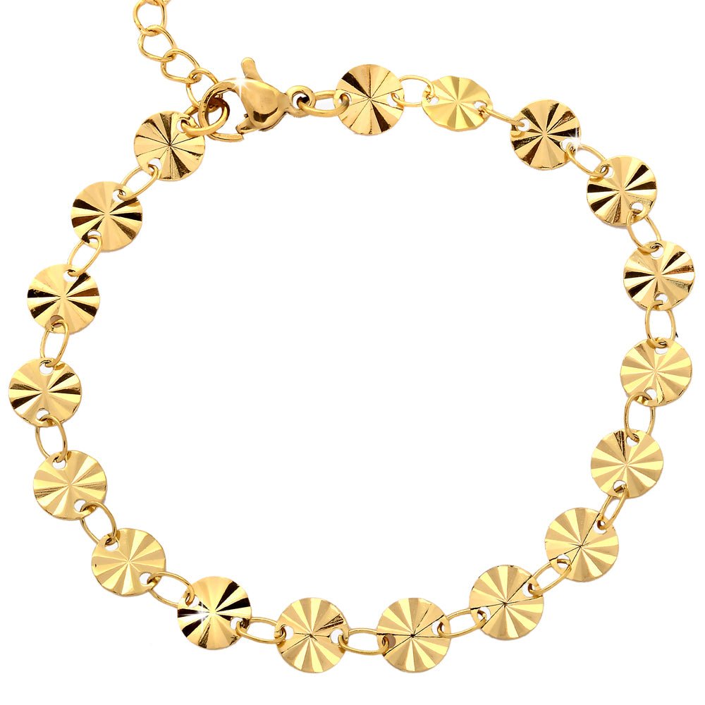 Bracciale in acciaio con charms in rilievo colore gold - Round -Beloved_gioielli