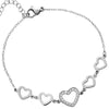 Bracciale in Acciaio con Cuore a Cornice e Cristalli Silver -Beloved_gioielli