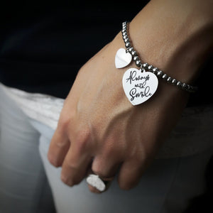 Bracciale in acciaio con incisione nera - "Always with smile" -Beloved_gioielli